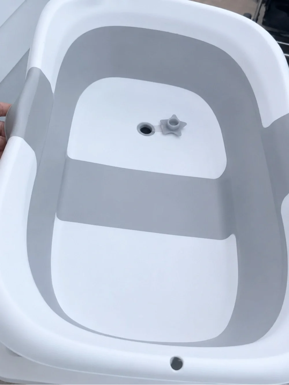 Gray & White Baby Bath Tub - Foldable Infant Bath